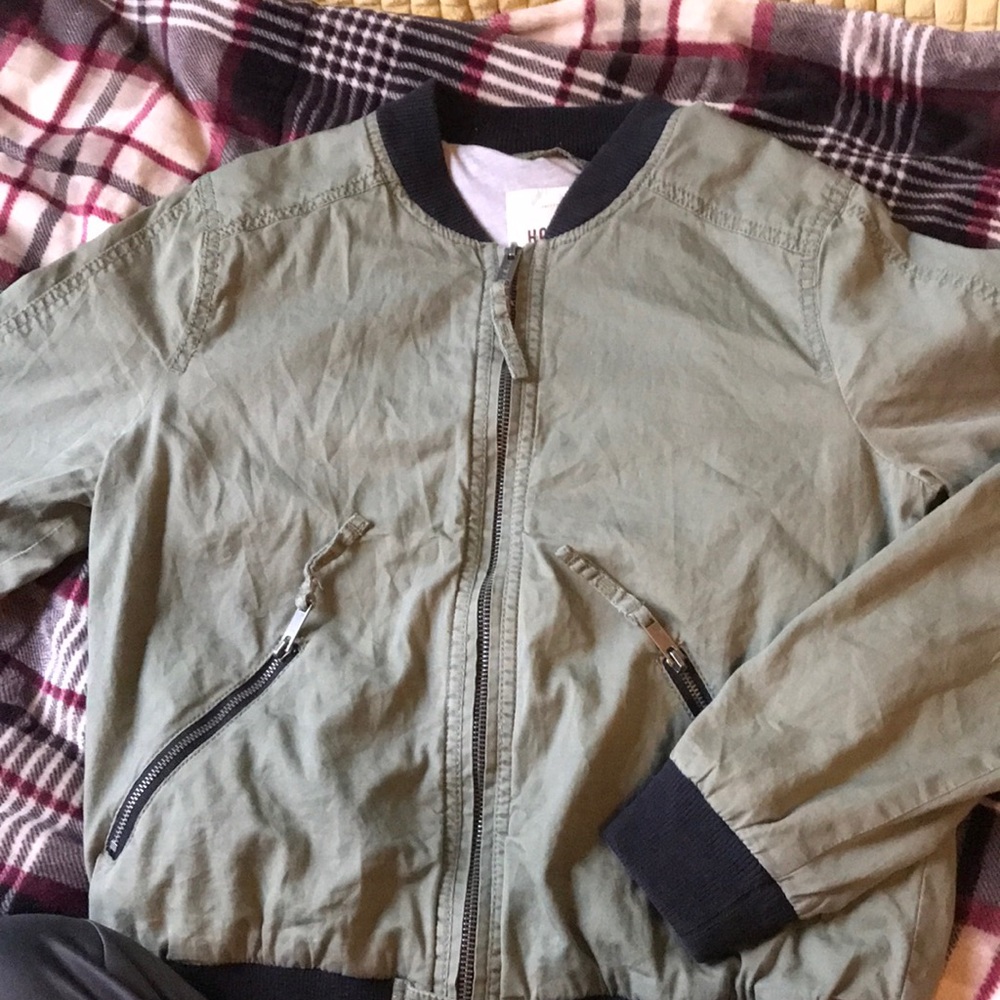 Green Hollister Bomber Jacket!